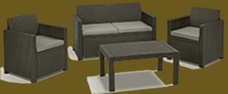 polyrattan lounge grau